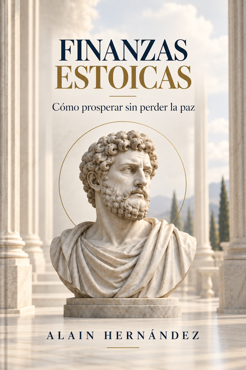 Portada del libro Finanzas Estoicas: Cómo prosperar sin perder la paz, de Alain Hernández